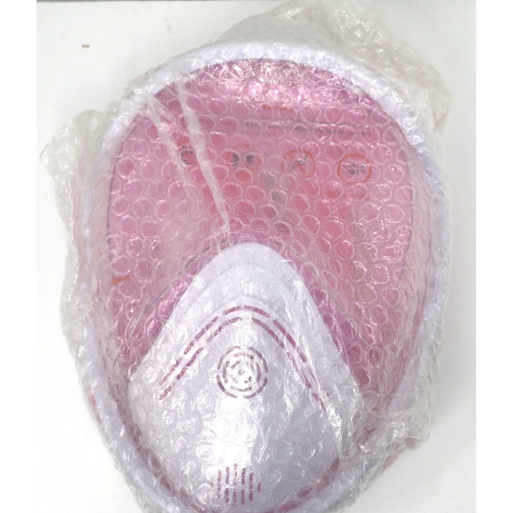 H6 Full Face Snorkel Mask Unisex S/M Pink New 180 View Camera Mount Dry Top